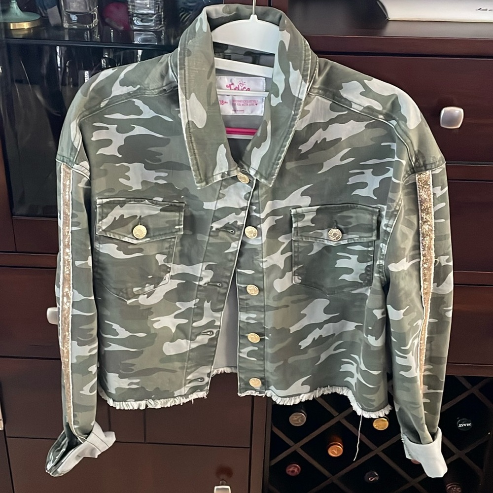 NWT Justice Camo Jean Jacket